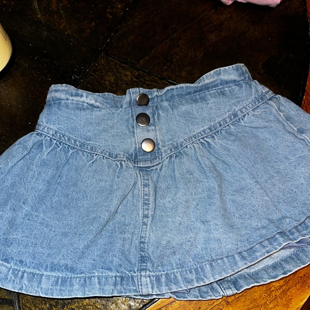 Stylish Kids Denim Skirt with Button Detail